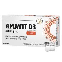 AMAVIT D3 MAX 4000 j.m. 60 tabletek ulegających rozpadowi w jamie ustnej DATA WAŻNOŚCI 31.08.2024