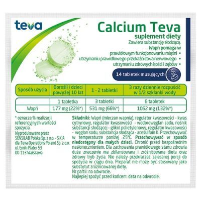 CALCIUM TEVA, tabletki musujące, 14 szt