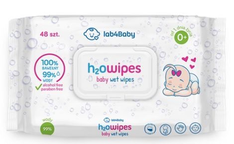 H2O WIPES Chusteczki nawilżane 48 sztuk, dla dzieci i niemowląt